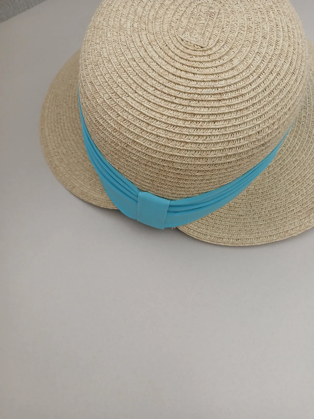 Sun N Sand Woven Straw Sun Hat with Light Blue Band